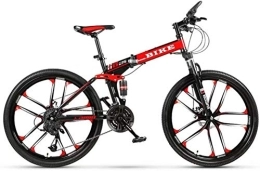 Générique Vélos pliant Générique Mountainbike Pliable 24 / 26 Pouces vélo de Montagne, siège réglable, vélo de Montagne Semi-Rigide en Acier à Haute teneur en Carbone, Changement de Vitesse en 27 étapes, 24 Pouces