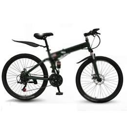 HESND Vélos pliant HESND ddzxc Vélo électrique VTT pliable 21 vitesses 26 pouces double absorption des chocs changement de vitesse une roue adulte hommes et femmes (couleur : noir, taille : 26")