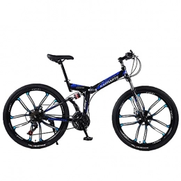 HMKGKJ Vélos pliant HMKGKJ Vélo De Montagne Vélos Pliables, Antidérapants Pneus Résistants à l'usure Coussin De Pot-Pression Vélo Adulte, Rapide, Vélo Bleu 26 Pouces Bleue(Size:27 Speed)