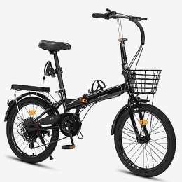 ITOSUI vélo ITOSUI Vélo Pliant pour Adultes, vélo de Montagne Pliant en Acier au Carbone à 7 Vitesses, vélo de Ville Facile à Plier avec Porte-Bagages arrière, Garde-Boue Avant et arrière