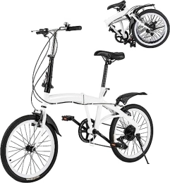 ITOSUI Vélos pliant ITOSUI Vélo Pliant, Vélos en Acier au Carbone Vélo Pliant avec 7 Vitesses 20 Pouces et Double V-Brake Vélo de Ville Pliant Facile pour Adultes Hommes Femmes