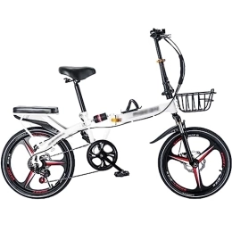JAMCHE vélo JAMCHE Vélo Pliant, vélo Pliable, vélo en Acier au Carbone avec Transmission à 6 Vitesses, vélo Pliant Facile à Plier, réglable en Hauteur, pour Adultes et Adolescents