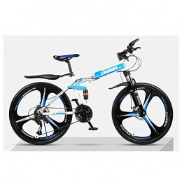 JF-XUAN Vélos pliant JF-XUAN vélo Sports de Plein air Vélos de Montagne Vélos 21 Vitesses en Alliage en Aluminium léger Cadre de Frein à Disque vélo Pliant (Color : Blue)
