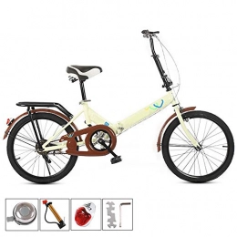 JKNMRL vélo JKNMRL Vélo, vélo Portable, vélos pliants, vélo Amortisseur, Le vélo Peut être placé dans Le Coffre de la Voiture, Jaune