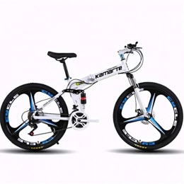 JLFSDB vélo JLFSDB VTT Vélo de Montagne Mountain Bike Pliable 26 Pouces Vélos de Montagne Ravine Roue en Acier au Carbone vélo Unicité Double Frein à Disque Pleine Suspension 21 24 27 Vitesses