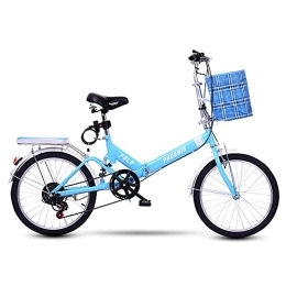 JYCCH vélo JYCCH Vélo Pliant Mini Vélo Pliable De Ville Léger, Vélo De Suspension Compact De 20 Pouces pour Adultes Hommes Et Femmes Ados Étudiant Employé De Bureau Environnement Urbain (Bleu)