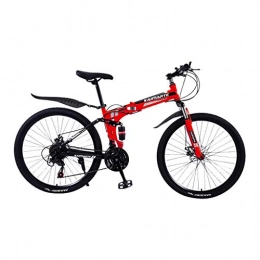 kashyk vélo Kashyk 24 Pouces Pliable VTT Suspendu Haute Carbone Cadre en Acier Léger Mini Vélo Pliable Petit Vélo Portable VTT Vélo pour Homme Femme (Rouge)