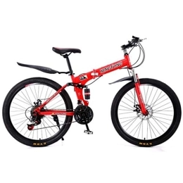 Kays vélo Kays VTT Vélo de Montagne 26 Pouces Pliable De Montagne Vélos Cadre Léger en Alliage D'aluminium 24 / 27 Full Suspension Disque Délais Frein (Color : Red, Size : 24speed)