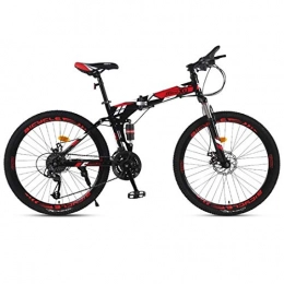 Kays vélo Kays VTT Vélo de Montagne Vélos De Montagne, 26 Pouces Pliable Hardtail Mountain Bicycles, Cadre en Acier Au Carbone, Double Disque Et Frein Double Suspension (Color : Red, Size : 24 Speed)