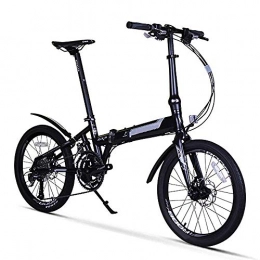 KKKLLL Vélos pliant KKKLLL Folding Mountain Bike Alliage d'aluminium Shifting Faltrad Adultes Hommes et Femmes Noir 20" 27 Vitesse Noir