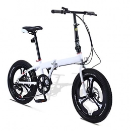 KNFBOK Vélos pliant KNFBOK Compteur VTT Vélo Pliant Femme de Vitesse Variable étudiant Super léger 20"vélo de Montagne à pédales Blanc