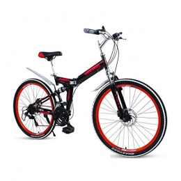 KOSGK Vélos pliant KOSGK VéLo Montagne pour Homme, VéLo pour Enfant, Roues 24 ', Suspension Avant Alliage Cadre 16', Vitesse 21 / 24 / 27, Rouge, Rouge, 24 Vitesses