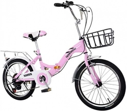 KRXLL vélo KRXLL Vélo Pliant Vélo Pliant pour Enfant à Vitesse Variable de 20 Pouces Vélo Portable à Vitesse Ultra légère-Rose