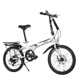 KXDLR vélo KXDLR Vélo De Ville Unisexe Adultes Pliant Mini Vélos Coupe Classique pour Hommes Femmes Ados Classique avec Commuter Réglable Et Guidon Seat, 6 Vitesses - 20 Pouces Roues
