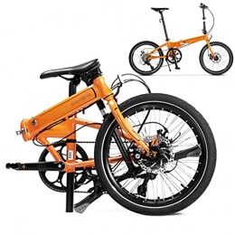 LAYG Vélos pliant LAYG-Vélo Pliable Bicyclette pour Adulte, 20 Pouces Vélo de Montagne, Pliant VTT Vélos, 8 Vitesses avec Double Freins a Disque / Orange
