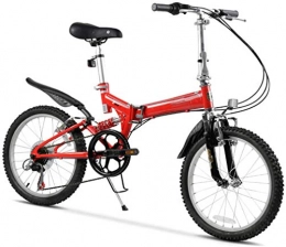 LFEWOZ vélo LFEWOZ Adulte Mountain Bikes 20 Pouces 6 Vitesse Rouge Suspension Avant Vélo, Vêtements pour Hommes Femmes BMX Vélo Vélos pliants