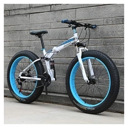 LILIS Vélos pliant LILIS Vélo VTT, VTT en Aluminium Fat Tire Bike vélo Pliant Adulte Route Vélos Plage Motoneige de vélos Hommes Femmes (Color : Blue, Size : 24in)