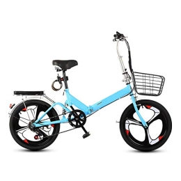LXJ vélo LXJ 20 Pouces vélo Pliante pour Femme Hommes vélo vélo Pliable vélo léger Simple Vitesse 7 Vitesses Absorption de Chocs Bicyclette de bicyclettes Bleue