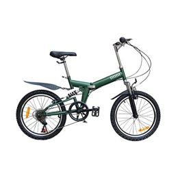 LXJ vélo LXJ 20 Pouces vélo Pliante pour Femmes Hommes Adulte Variable Vitesse Pliante Montagne de Montagne vélo Unisexe Adolescents à 6 Vitesses Amortisseur léger Vert