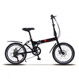 LXJ vélo LXJ Vélo Pliant Portable Ultra-léger, Vélos De Ville De 20 Pouces for Hommes Et Femmes Adultes, avec Poignées Réglables Et Selle Confortable, Noir, 7 Vitesses
