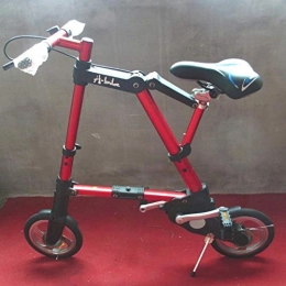 LYXQQ Vélos pliant LYXQQ Mini Bicyclette Pliable, Bicyclette portative, Bicyclette Pliante Ultra-légère, 10 Pouces, Rouge