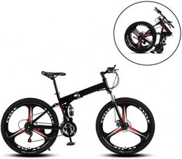 MJY Vélos pliant MJY Vélo 26 pouces VTT, cadre pliant en acier à haute teneur en carbone à vitesse variable Double absorption des chocs trois roues de coupe vélo pliable 7-2, 24 vitesses