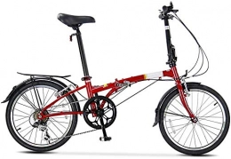 Mnjin vélo Mnjin Vlo de Route Pliant Bicyclette Faisant la Navette Entre Les Hommes et Les Femmes Adultes, Bicyclette de Loisir 20 Pouces, 6 Vitesses