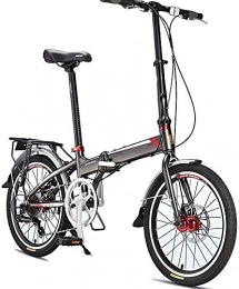 Mnjin vélo Mnjin Vlo De Route Pliant Vlo en Aluminium Vlo Pliant Double Frein Disque Positionnant La Transmission 20 Pouce Vlo