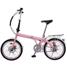  vélo Mountain Bike Folding Bike Pink 7 Speed for Mountains and Roads Double Suspension Wheel, Height and Space Saving Better, Suitable Adjustable Seat I