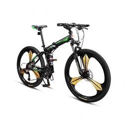 Muziwenju Vélos pliant MUZIWENJU Vlo de Montagne, Bicyclette, Pliable, vlo de Vitesse Adulte mle, 26" 27 Vitesses, Double Absorption des Chocs (Color : Black Green, Edition : 27 Speed)