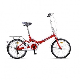 Muziwenju Vélos pliant MUZIWENJU Vélo Pliant, diamètre de la Jante 20 Pouces, vélo Portable léger à Chargement Rapide pour Hommes et Femmes, Alliage d'aluminium (Color : Red, Size : 20 inches)