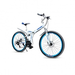 Muziwenju Vélos pliant MUZIWENJU Vélo Superbe de Route de Freins à Disque de Vitesse 24 / 27, Double Bicyclette de Frein à Disque, approprié aux étudiants, vélos Adultes (Color : White Blue, Edition : 24 Speed)