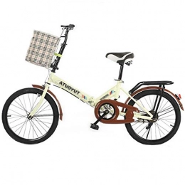 MYANG vélo MYANG Vlo Pliant, vlo 20 Pouces pour Les Adultes, Le Travail Lumire Adulte Adulte Femmes Ultra lger Vitesse Variable Portable, Couleur crme