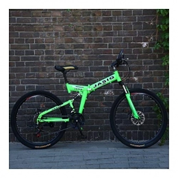 NOLOGO Vélos pliant NoraHarry Flower 26 pouces 21 vitesses double frein à disque VTT pliant vélo adapté for les adultes Love sports (Color : F green)