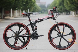 BLTR vélo Pratique Vélo de Montagne Ultra-léger Pliable 4 Variables Vitesse Double Frein Pliant vélo for Homme et Femmes vélo Adulte Haute qualité (Color : Black 6 Blade, Size : 21)