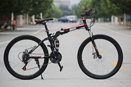 BLTR Vélos pliant Pratique Vélo de Montagne Ultra-léger Pliable 4 Variables Vitesse Double Frein Pliant vélo for Homme et Femmes vélo Adulte Haute qualité (Color : Black, Size : 21)
