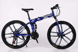 BLTR Vélos pliant Pratique Vélo de Montagne Ultra-léger Pliable 4 Variables Vitesse Double Frein Pliant vélo for Homme et Femmes vélo Adulte Haute qualité (Color : Blue 10 Blade, Size : 21)