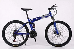 BLTR vélo Pratique Vélo de Montagne Ultra-léger Pliable 4 Variables Vitesse Double Frein Pliant vélo for Homme et Femmes vélo Adulte Haute qualité (Color : Blue, Size : 30)