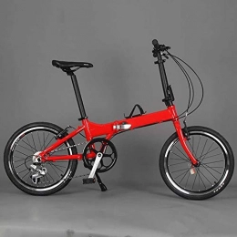 BLTR vélo Pratique Vélo Pliante de 20 Pouces avec V Brakes 8 Vitesses Mini-vélos Alliage d'alliage en Alliage d'aluminium Pliant vélo Pliante Haute qualité (Color : Red, Size : 8 Speed)