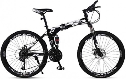 Qianqiusui Vélos pliant Qianqiusui Mountain Bike 21 / 24 / 27 Speed ​​Frame en Acier 27, 5 Pouces à 3 Branches Roues Double Suspension vélo Pliant, Rouge, 24speed (Color : White, Size : 21speed)