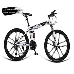 RPOLY vélo RPOLY Vélo de Montagne, Vélo Pliant Adulte 21 Vélo Pliant Vitesse avec Anti-Skid et des pneus résistant à l'usure pour Les Adultes, Black_26 inch