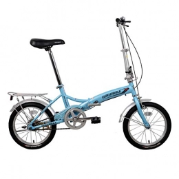 SYLTL vélo SYLTL 16 / 20in Vélo Pliant Unisexe Adulte Aller au Travail Bikes Pliant Convient pour Hauteur 140-180 cm Vélo de Ville Pliable, Bleu, 20in