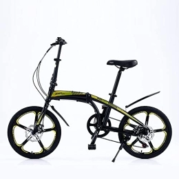 TAURU Vélos pliant TAURU Vélo de ville pliable en alliage léger de 50, 8 cm, pour hommes, femmes, adolescents, vélo de route, cadre dur / frein à disque double (vert)