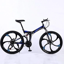 Tbagem-Yjr vélo Tbagem-Yjr Sport Hommes Et Femmes Loisirs 24 Pouces Roue VTT 27 Vitesses De Vélo De Route Pliante (Color : Black Blue)