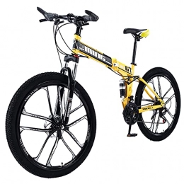 TTYUNDING vélo TTYUNDING Vélos De Montagne Vélos Jaunes avec Une Roue Antidérapante Résistante à l'usure, pour Hommes Ou Femmes Double, Sport Léger Ergonomique(Size:24 Speed)