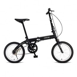 Vlos d'appartement Vélos pliant Ultraléger Vélo Portable Vélo Pliable Vélos Adultes Vélos Mini Vélo À Vitesse Variable 6 Vitesses (Color : Black, Size : 16inches)