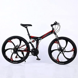 ALQFHFY vélo VTT Dérailleur 21 Vitesses Cadre en Acier 26 Pouces Roue 3 Rayons Double Suspension Vélo Pliable Peut verrouiller lamortisseur de Choc Fourche Avant