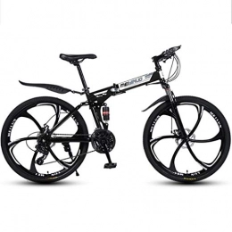 JLFSDB vélo VTT Vélo de Montagne Mountain Bike Pliable Montagne Vélos 26" Ravine vélo avec suspension double frein à disque double, cadre en acier au carbone 21 24 27 vitesses ( Color : Black , Size : 21 Speed )