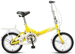 NOLOGO Vélos pliant Vélo 16 Pouces vélo Pliant étudiant Adulte Universal City Bike Trajets Style Ultraléger Mini (Color : Yellow)