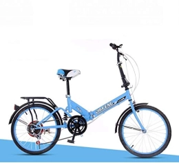 NOLOGO vélo Vélo 20 Pouces vélo Pliant Enfants Ultra léger Portable Hommes et des Femmes Adultes Shock Absorber vélo Trajets vélos légers (Color : Blue)